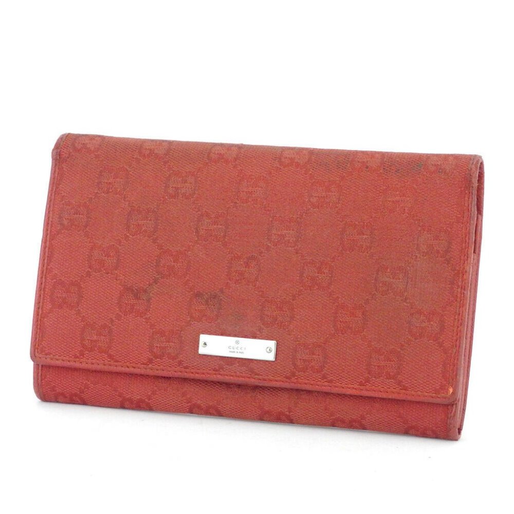 GUCCI wallet GG canvas canvas �~ leather Authentic used